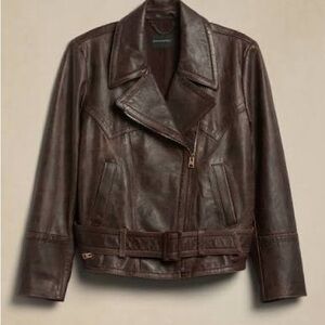 Banana Republic Dark Brown Leather Jacket
